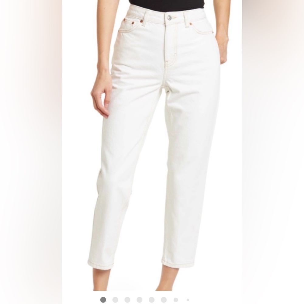Topshop Mom High-Rise White Denim Jeans